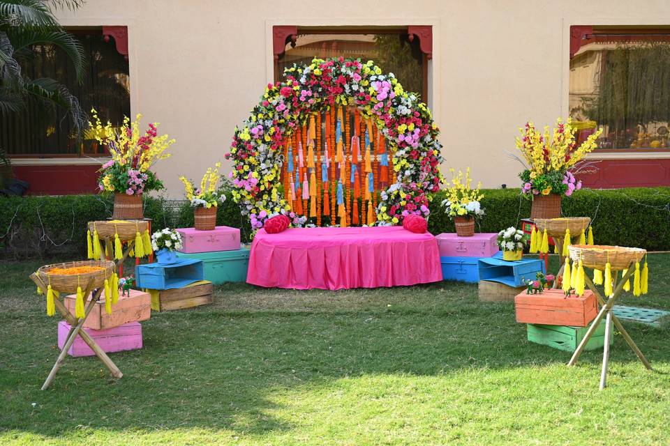 Haldi backdrop decor