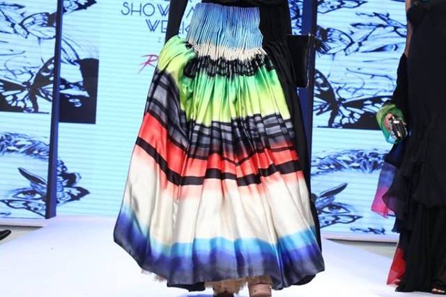 Nethra Raghuraman showcases a creation by designer Ritu Beri on Day 4 of  Delhi Couture Week, held in New Delhi, on August 03, 2013.