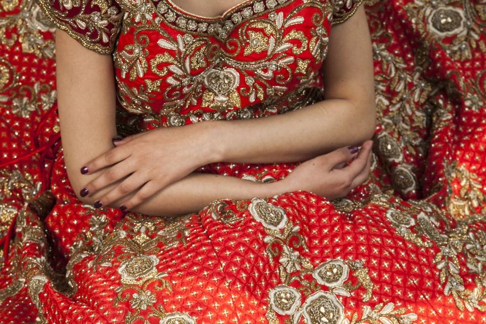 Red bridal lehenga