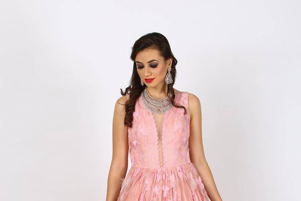 Pink Embellished Gown