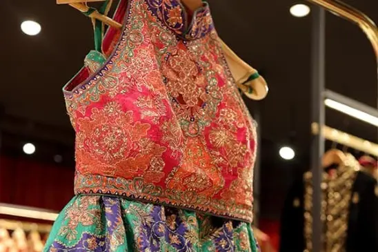 Buy Red & Turquoise Embroidered Lehenga With Dupatta Online - RI.Ritu Kumar  International Store View