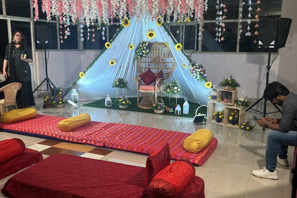 Haldi set up in the club house