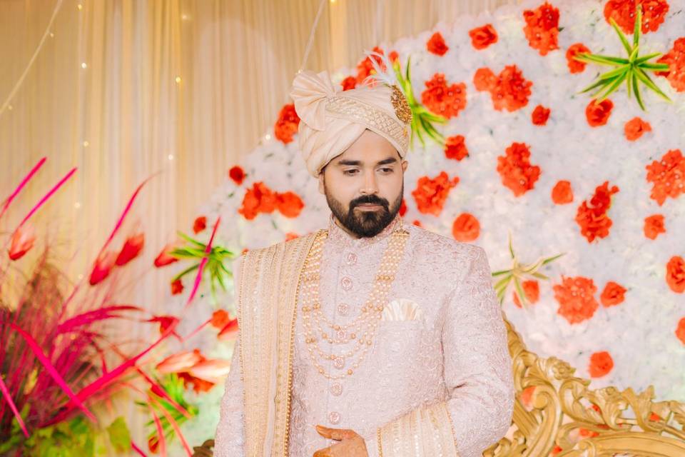 Handsome groom on his wedding