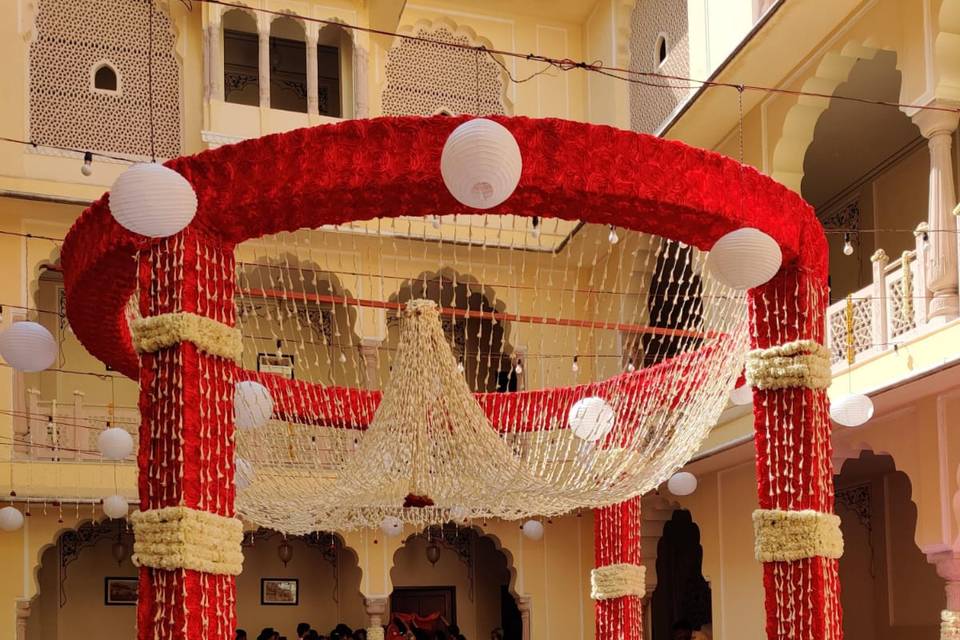 Red Wedding Mandap