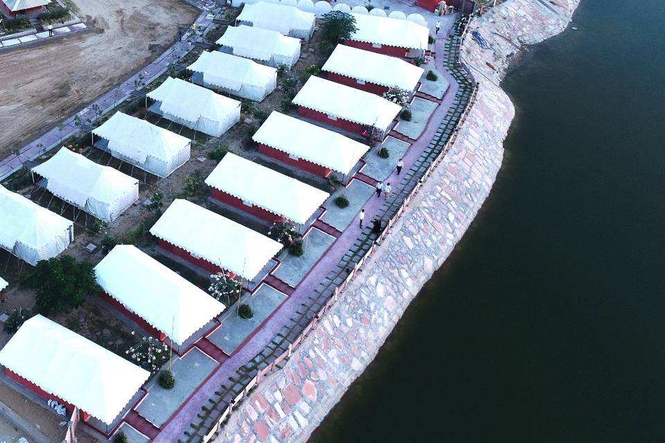 Ariel View of the Cottages