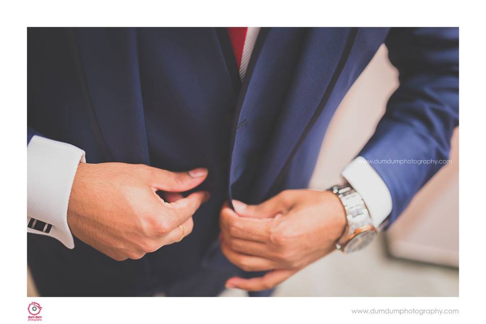 Groom Getting Ready