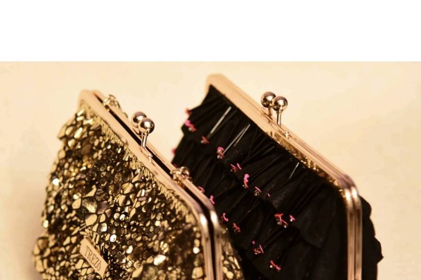 Embellished Leather clutch