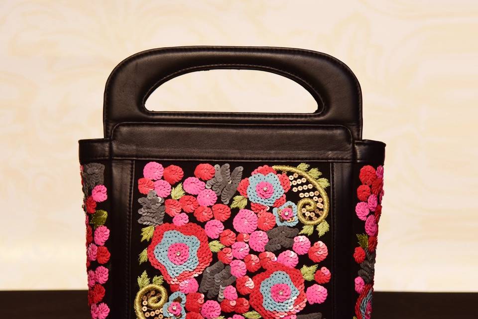 Embellished Leather Handbag