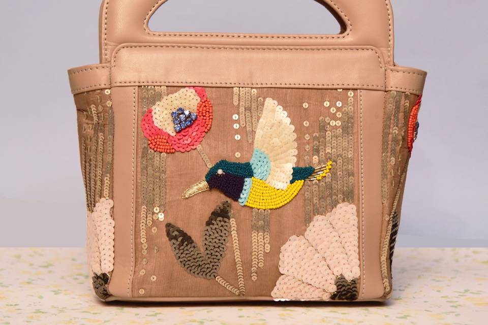 Embellished Leather Handbag