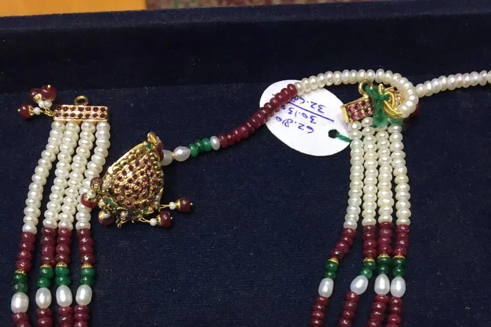 Gold Beads & Pearl Necklace  Art of Gold Jewellery, Coimbatore