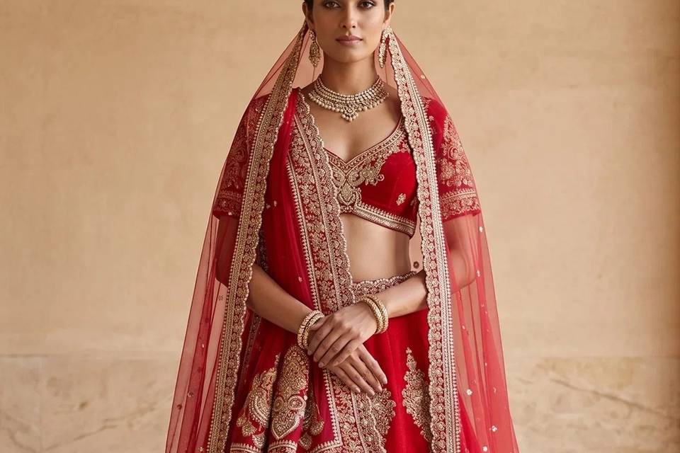 Red Bridal Lehenga