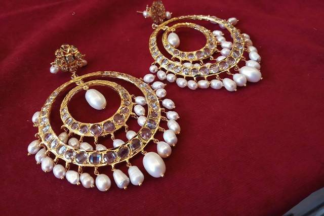 Samskruthi Jewellers. Hyderabad. 040-42101488 / 8790112233. | Gold jewelry  fashion, Gold pearl jewelry, Gold earrings designs