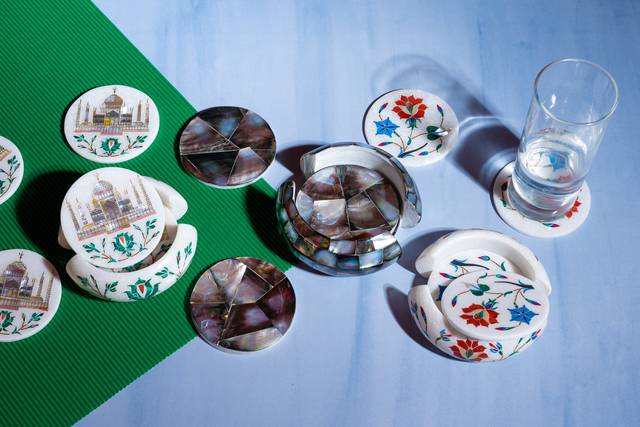 Marble inlay coaster