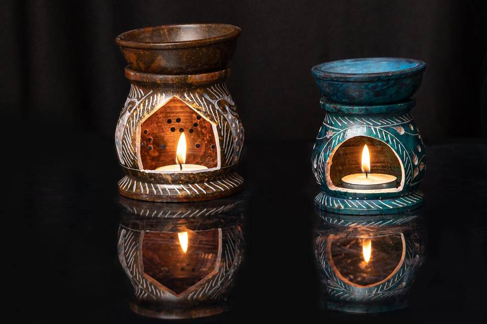 Stone crafted oil burner