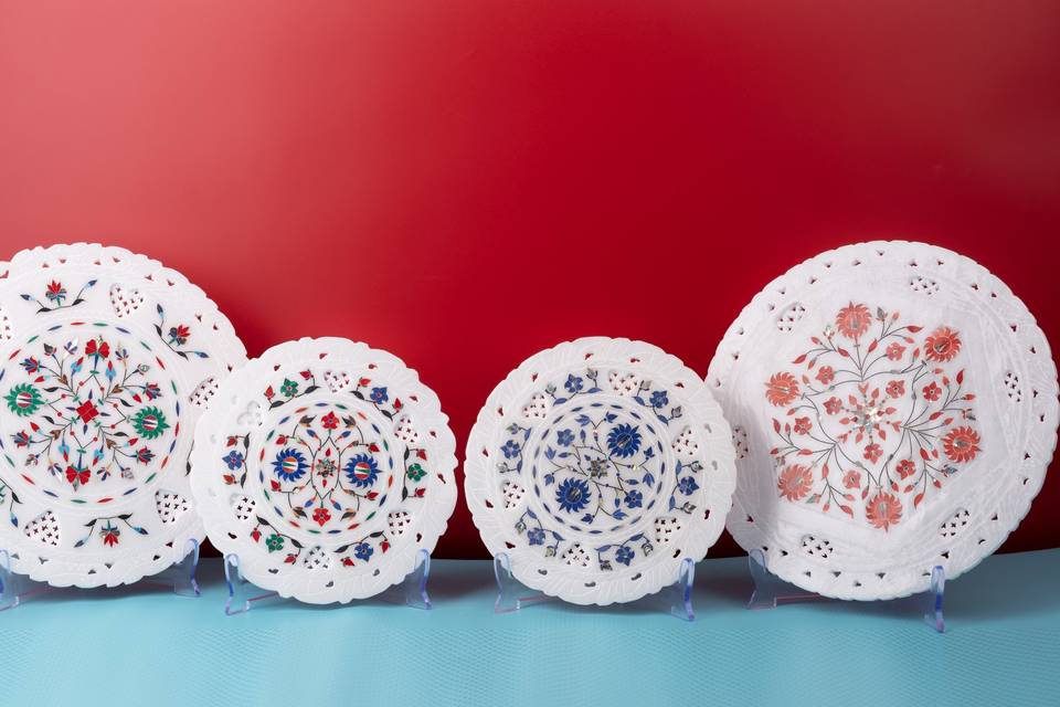 Marble inlay plates