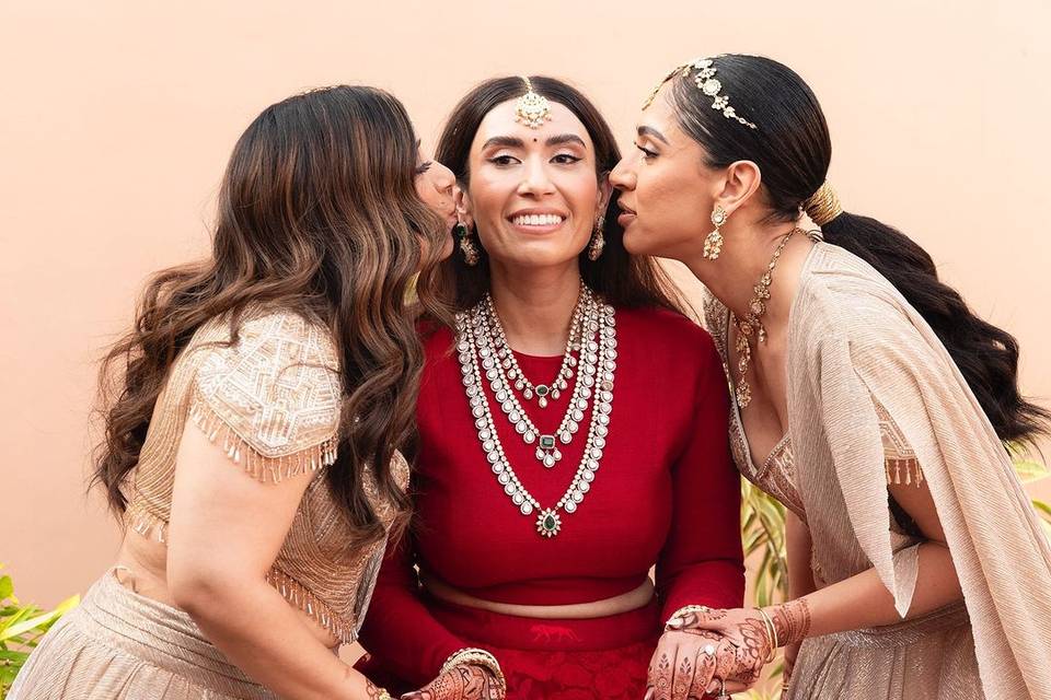 Bride with her bridesmaid