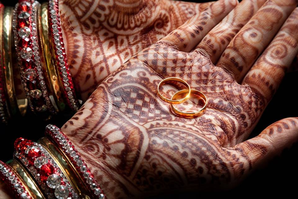 Mehndi with Engagement Rings