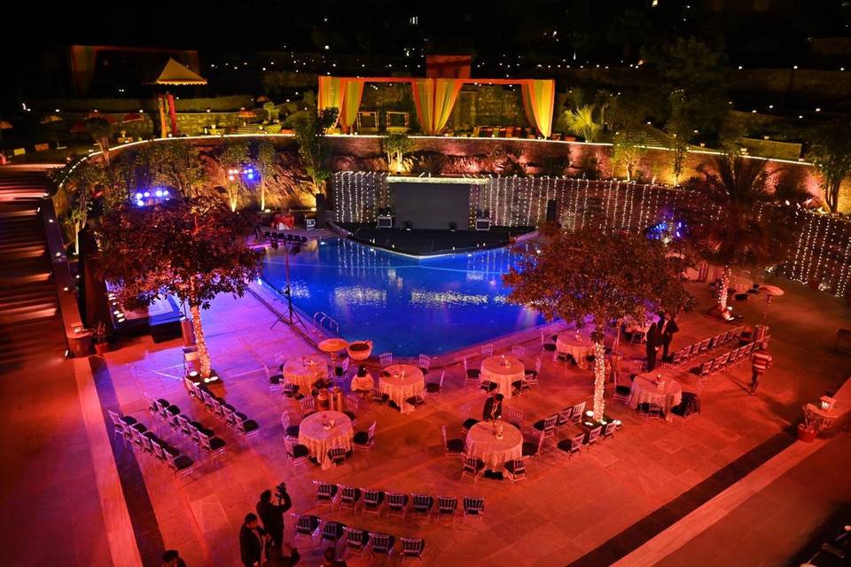 Poolside Sangeet setup