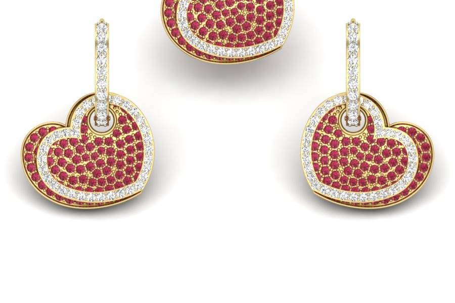 Pendant and earrings