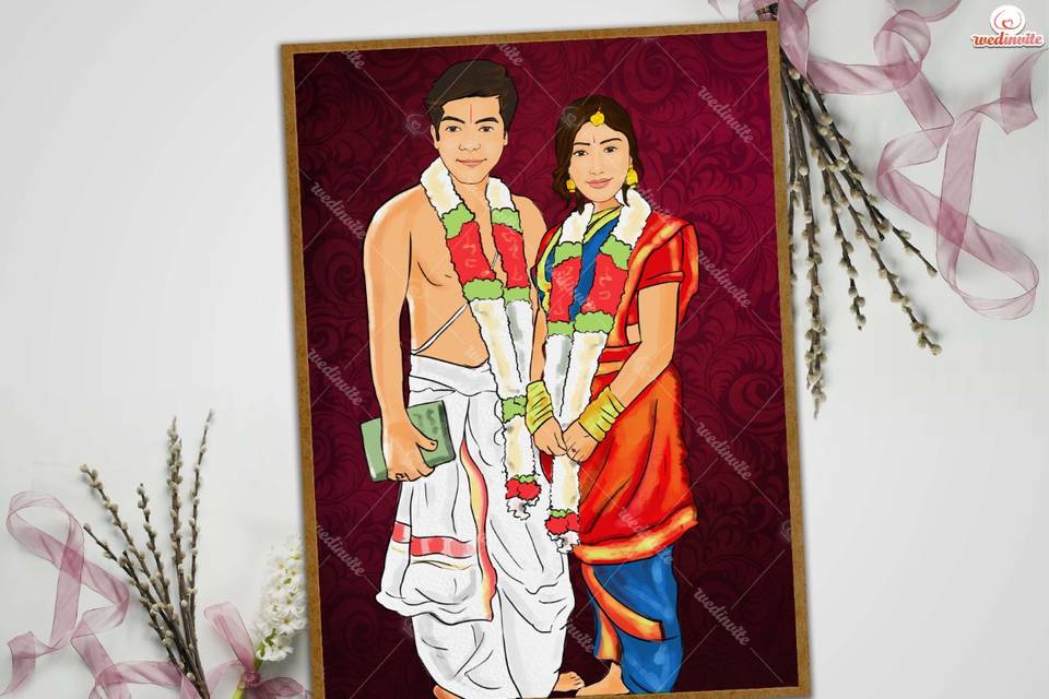 Brahmin couple pose