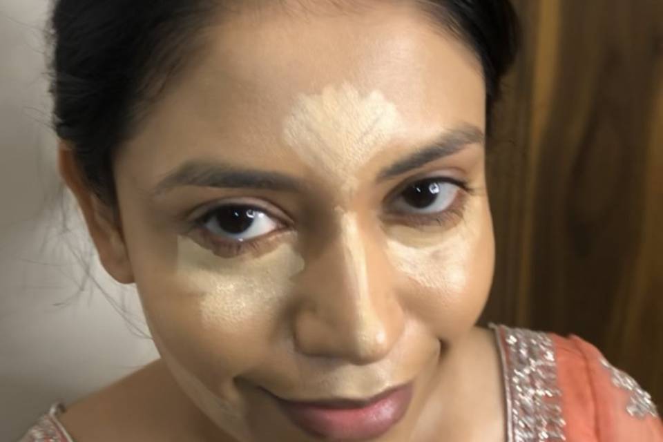Sangeet makeup before