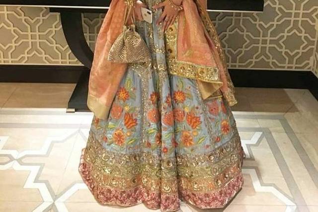 Izzumi Mehta Embroidered Lehenga Set | Pink, Bridal Satin, Round,  Sleeveless | Designer party wear dresses, Party wear indian dresses,  Stylish party dresses