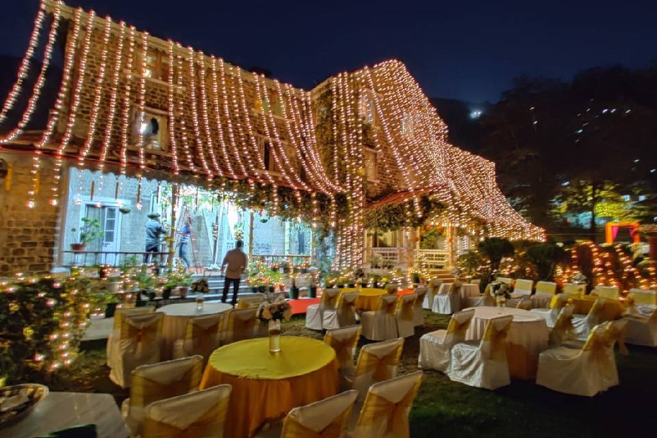 Night cozy Wedding setup