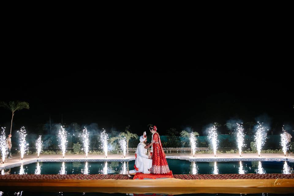 Grand Varmala Entry At Pool