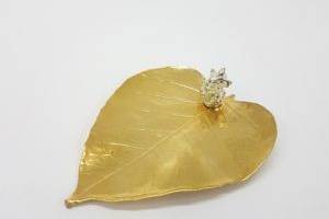 Gold Peepal Leaf with Ganesha