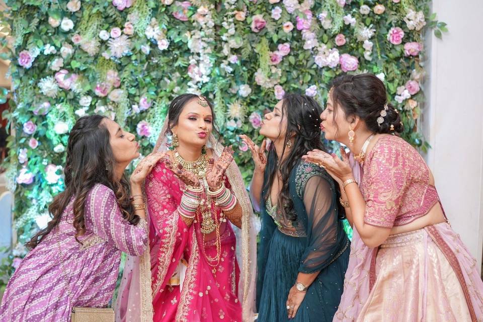 Bride and her squad
