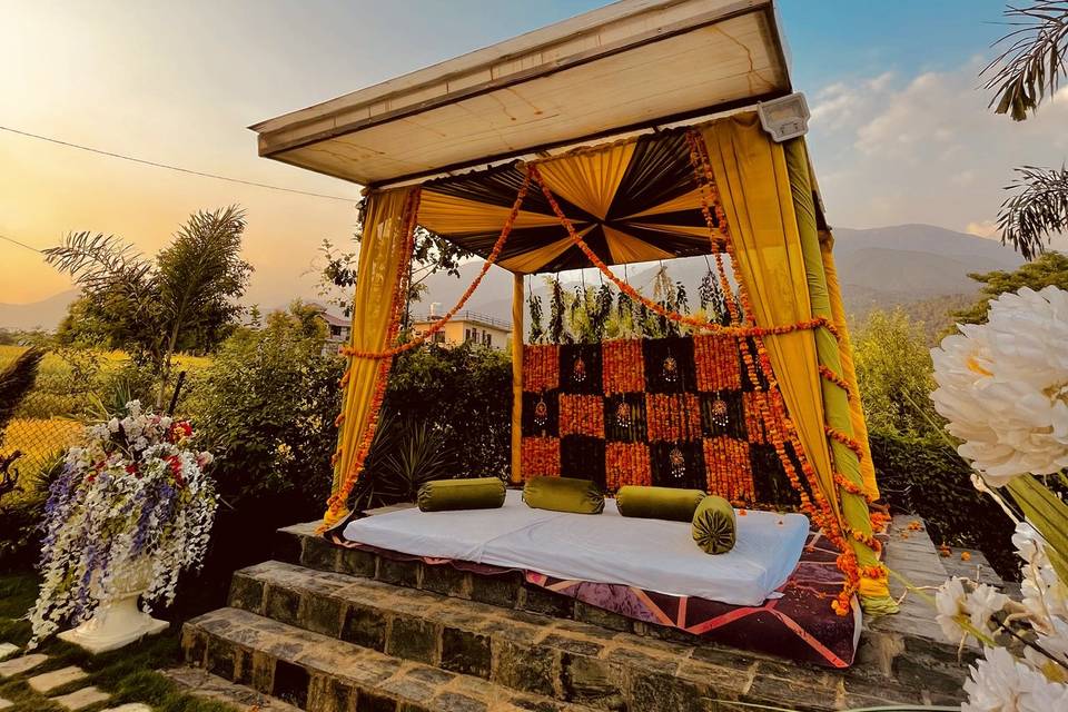 Outdoor mandap setup palampur