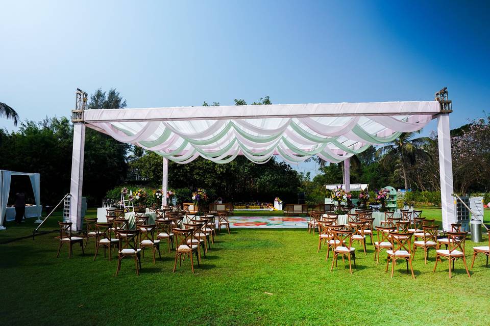 Overhead Decor & Guest Seating