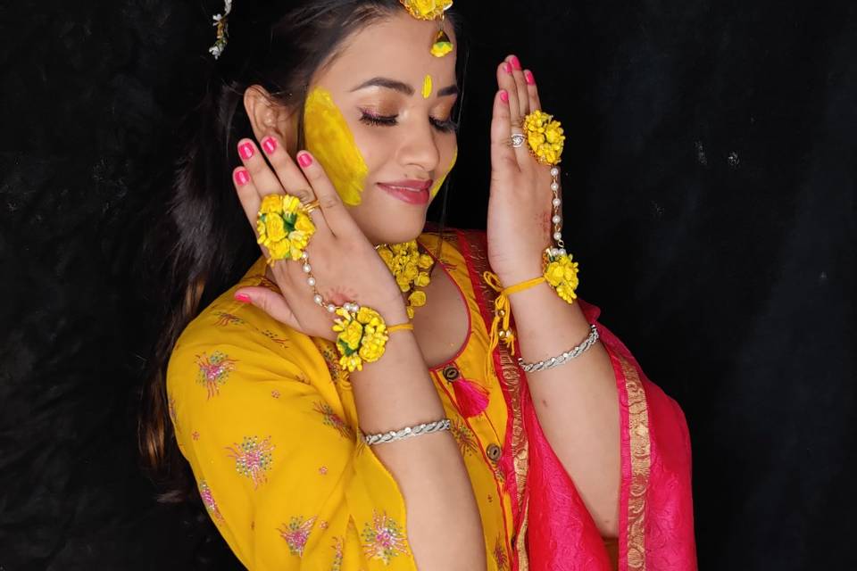 Bridal haldi makeup