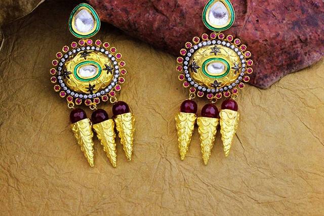 22K Yellow Gold Freshwater Pearls & Cubic Zirconia Stud Earrings - Etsy UK  | Pearl earrings designs, Gold earrings for kids, Gold earrings for women