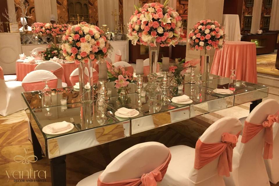Mirror Table with tablescapes