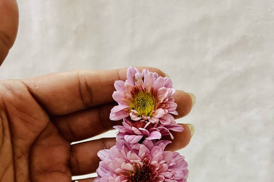 Real flower earrings