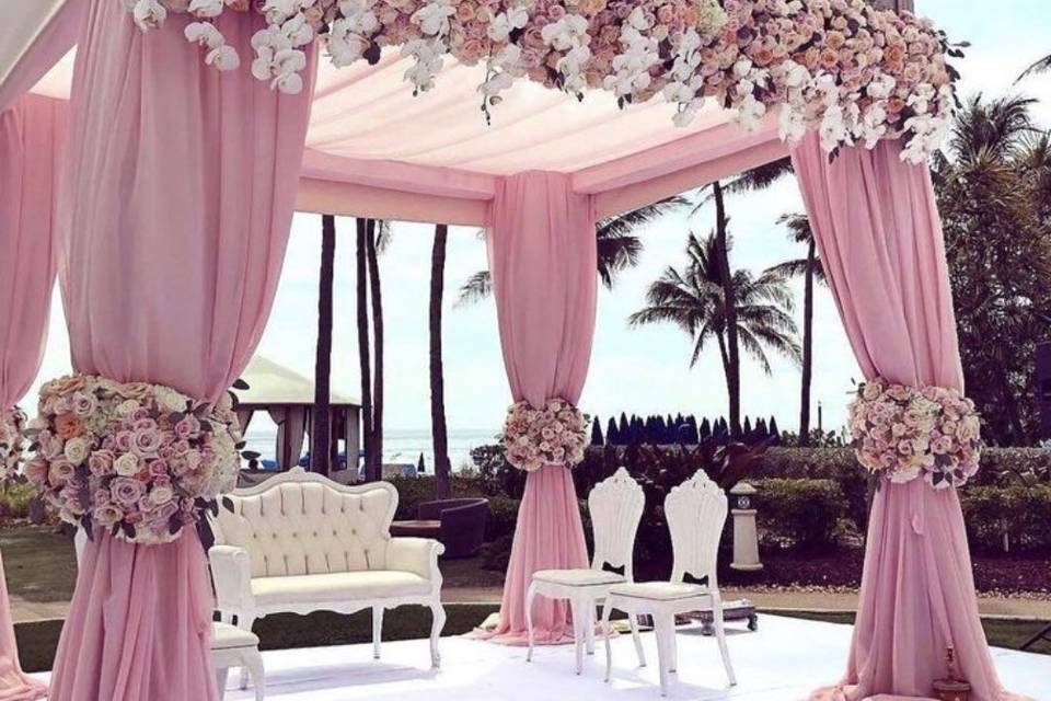 Modern pink mandap