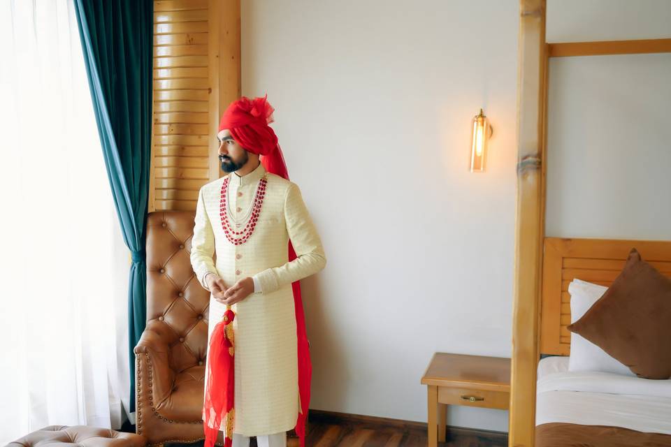 Groom Getting Ready