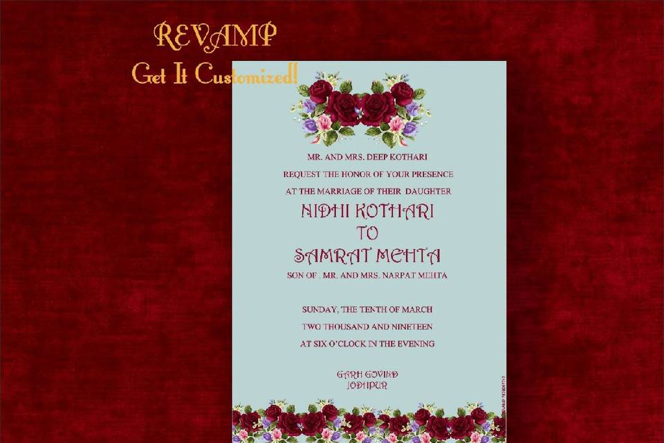 E-invite for nidhi & Samrat