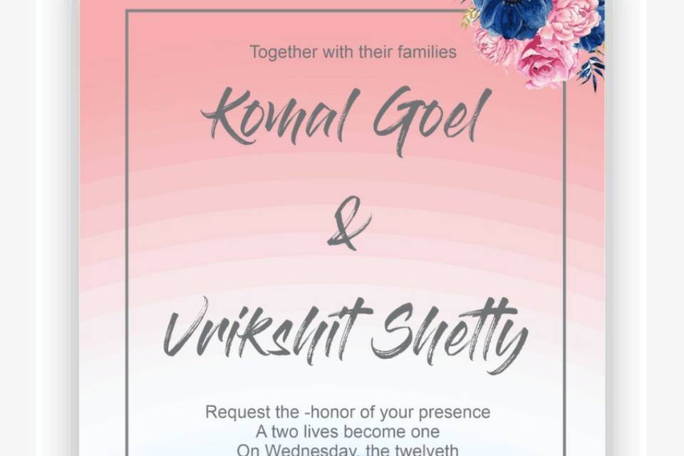 E-invite for Komal & Vrikshit