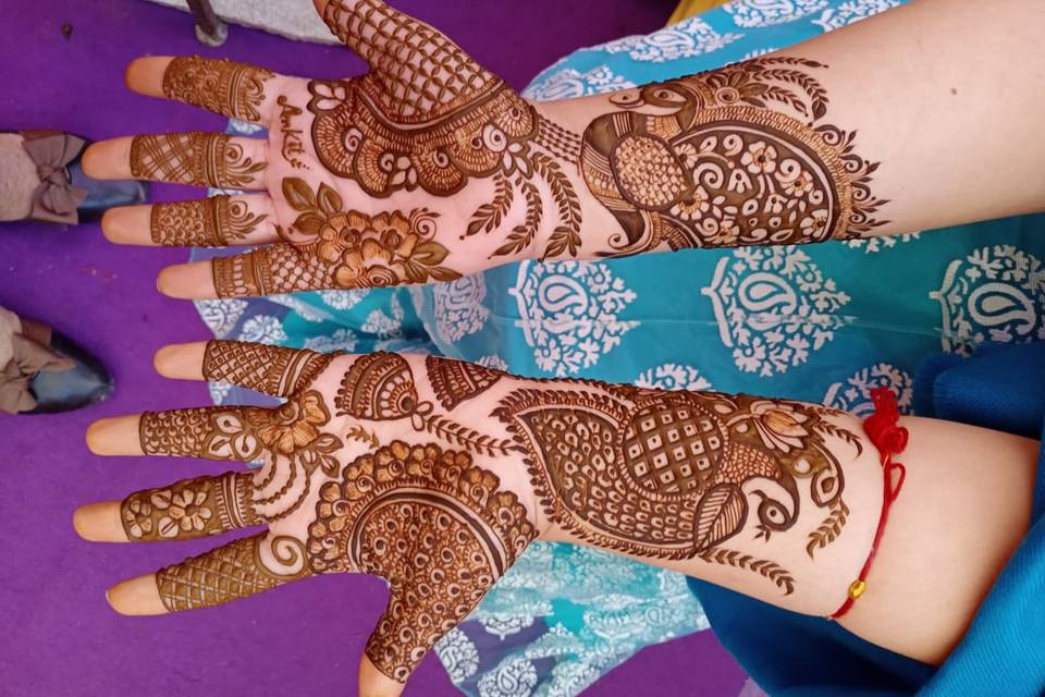 Bridal mehendi with radha