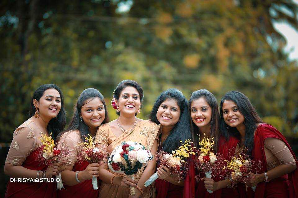 Bride and bridesmaids