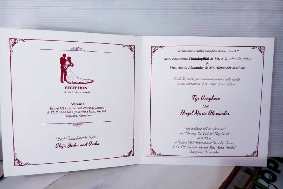 Wedding invitation card