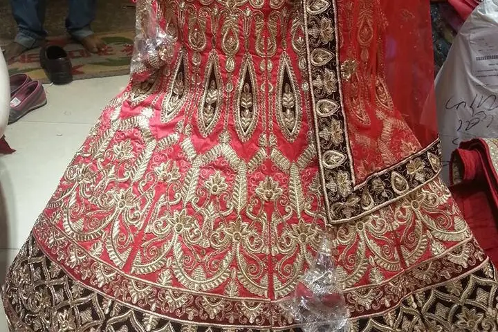 New Collection Red Embroidery Lehenga Choli at Rs.3499/Piece in shivpuri  offer by Odhni Nx