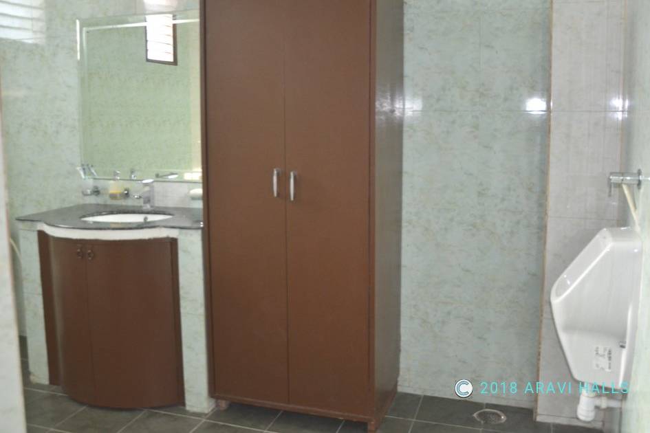 Vanity area besides toilet