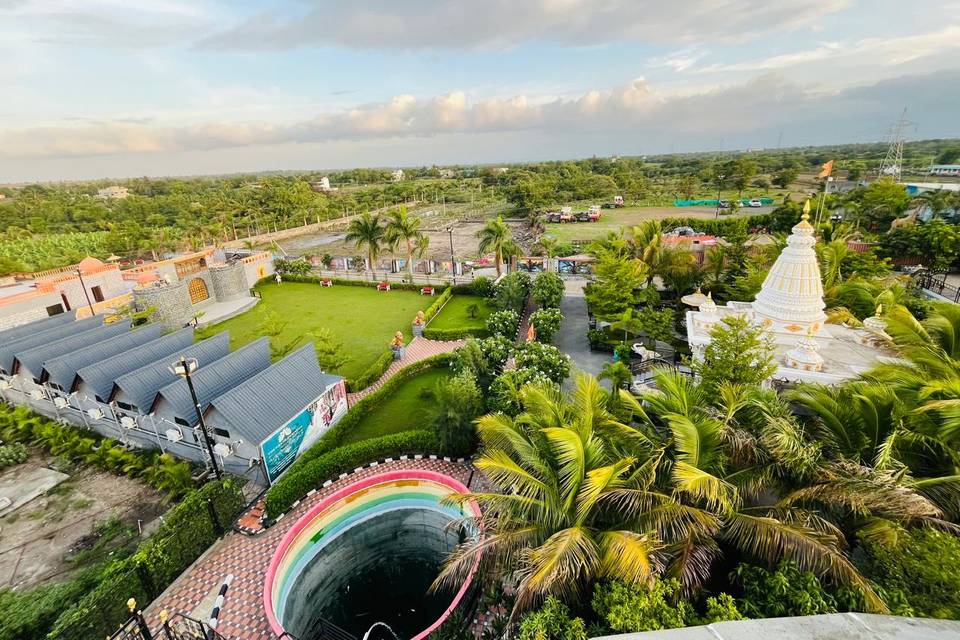 Top view of peshwa lawn