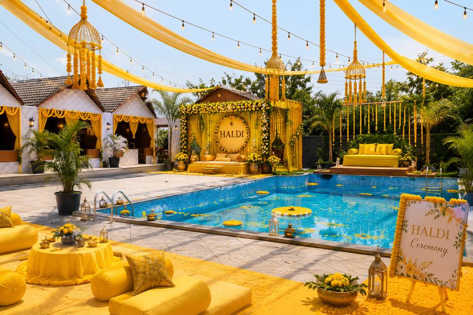 Haldi event at wedding resort
