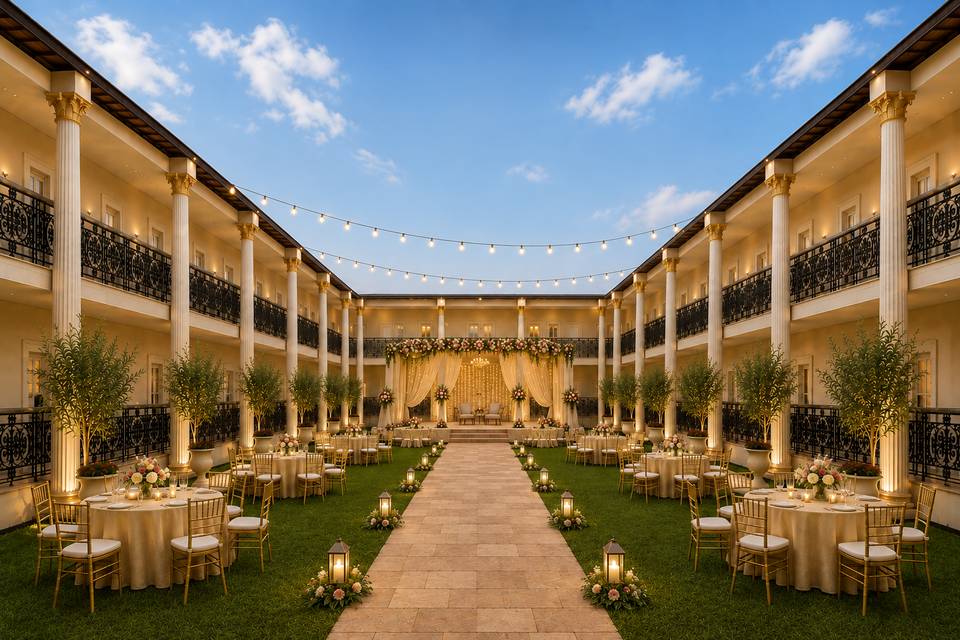 Courtyard Wedding Setup