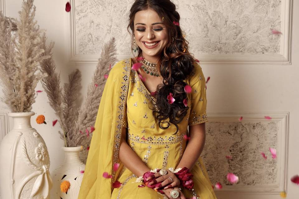 Yellow Georgette Sharara Suit