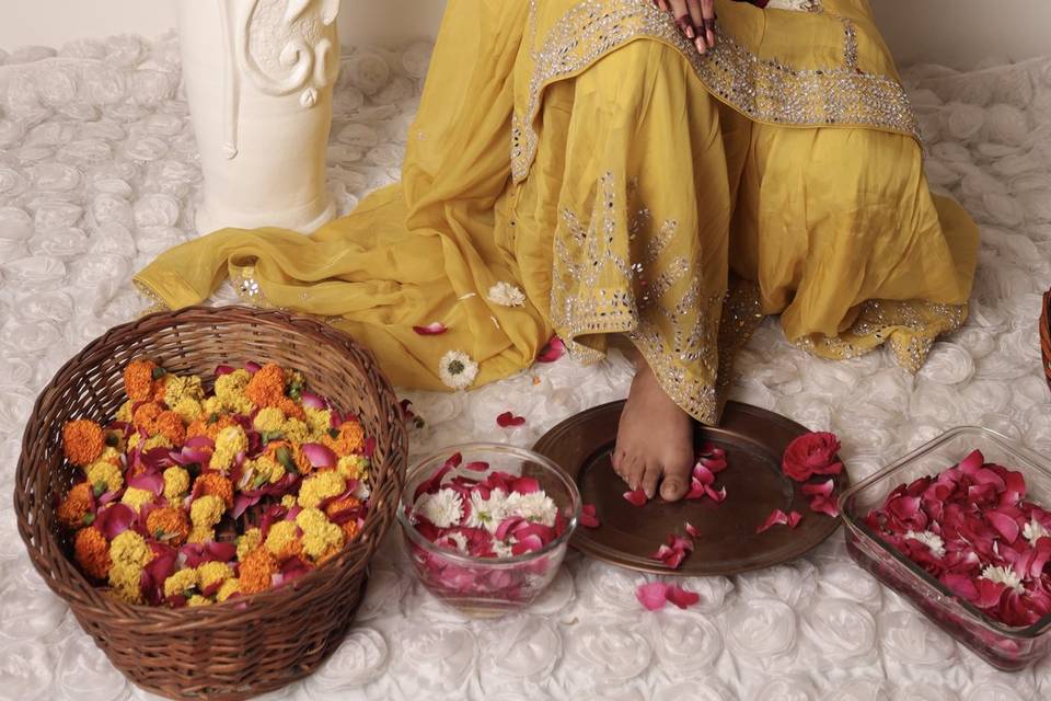 Yellow Georgette Sharara Suit